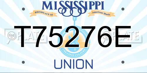 T75276E Mississippi License Plate