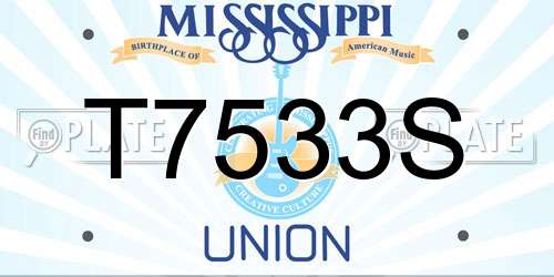 T7533S Mississippi License Plate