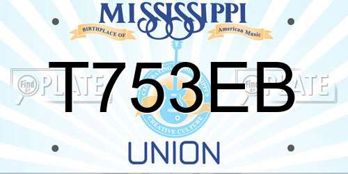 T753EB Mississippi License Plate