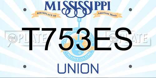 T753ES Mississippi License Plate