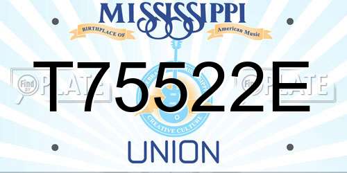 T75522E Mississippi License Plate