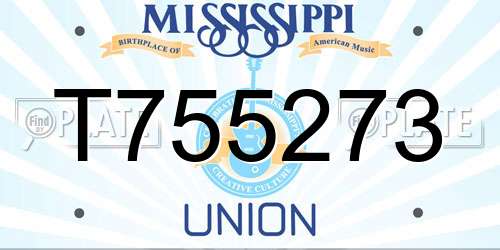 T755273 Mississippi License Plate