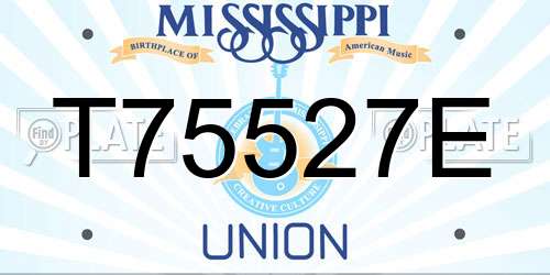 T75527E Mississippi License Plate