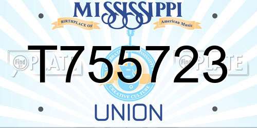 T755723 Mississippi License Plate