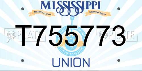 T755773 Mississippi License Plate
