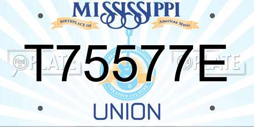T75577E Mississippi License Plate