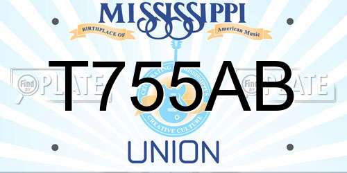 T755AB Mississippi License Plate