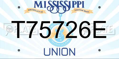 T75726E Mississippi License Plate