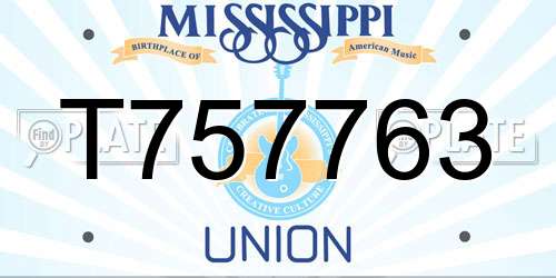 T757763 Mississippi License Plate