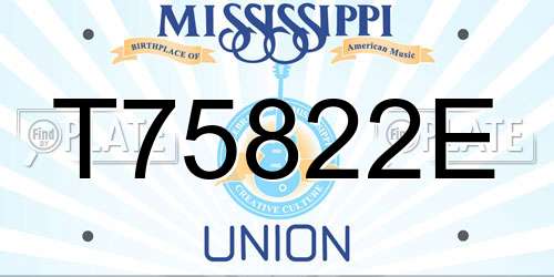 T75822E Mississippi License Plate