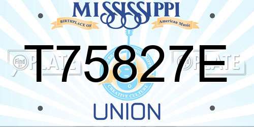 T75827E Mississippi License Plate