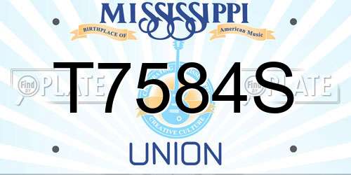 T7584S Mississippi License Plate