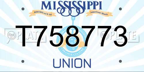 T758773 Mississippi License Plate
