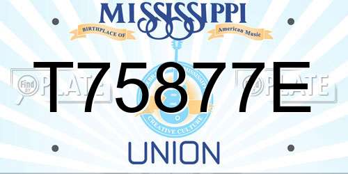 T75877E Mississippi License Plate