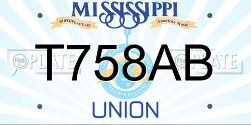 T758AB Mississippi License Plate