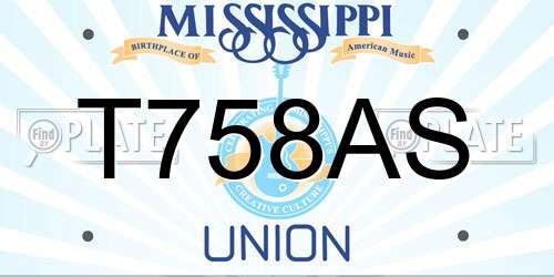 T758AS Mississippi License Plate