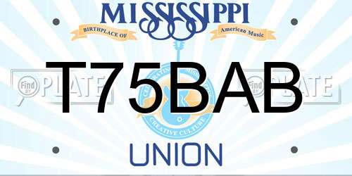 T75BAB Mississippi License Plate