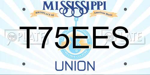 T75EES Mississippi License Plate