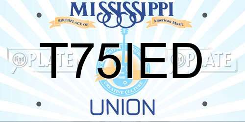 T75IED Mississippi License Plate
