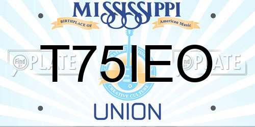 T75IEO Mississippi License Plate