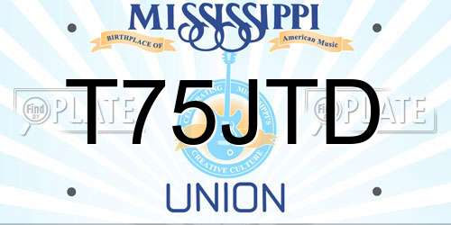 T75JTD Mississippi License Plate