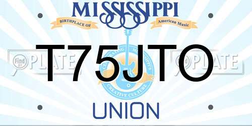 T75JTO Mississippi License Plate