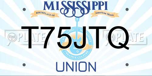T75JTQ Mississippi License Plate