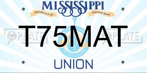 T75MAT Mississippi License Plate