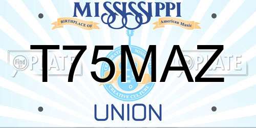 T75MAZ Mississippi License Plate