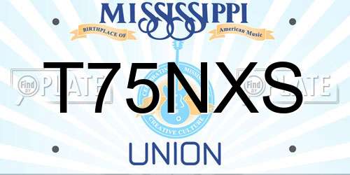 T75NXS Mississippi License Plate