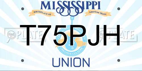 T75PJH Mississippi License Plate