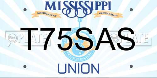 T75SAS Mississippi License Plate