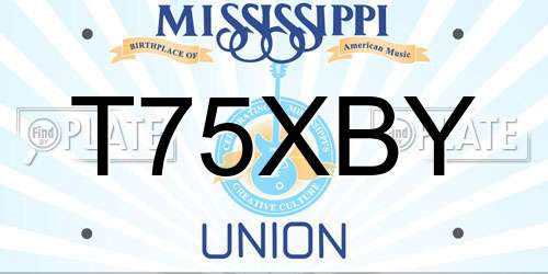 T75XBY Mississippi License Plate