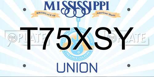 T75XSY Mississippi License Plate