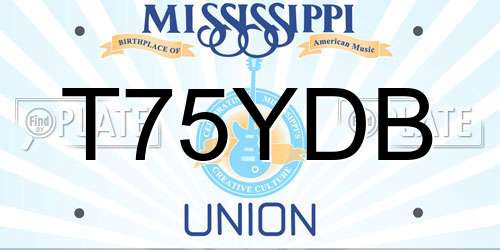T75YDB Mississippi License Plate