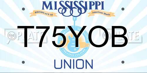 T75YOB Mississippi License Plate