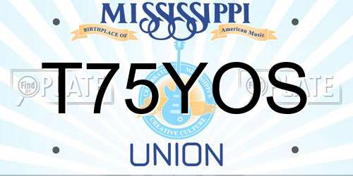 T75YOS Mississippi License Plate