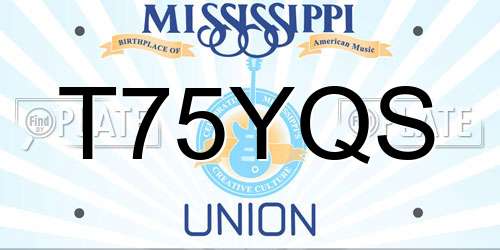 T75YQS Mississippi License Plate