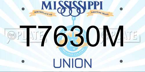T7630M Mississippi License Plate