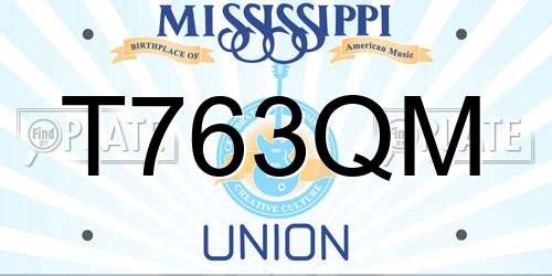 T763QM Mississippi License Plate