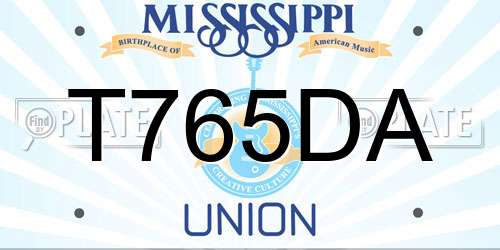 T765DA Mississippi License Plate