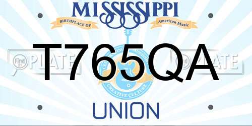 T765QA Mississippi License Plate