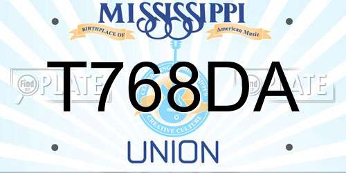 T768DA Mississippi License Plate