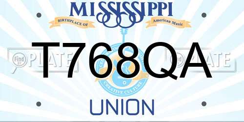 T768QA Mississippi License Plate