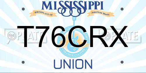 T76CRX Mississippi License Plate
