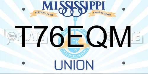 T76EQM Mississippi License Plate