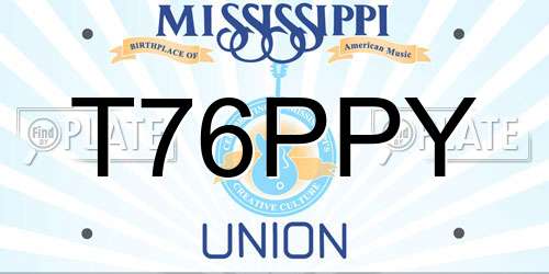 T76PPY Mississippi License Plate
