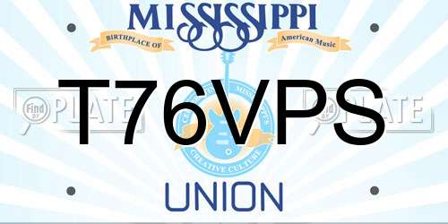 T76VPS Mississippi License Plate