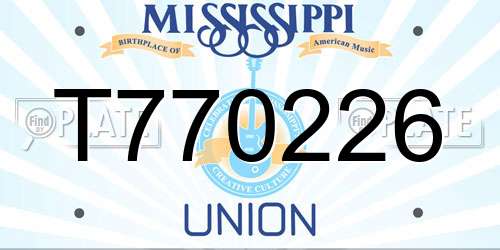 T770226 Mississippi License Plate