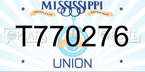T770276 Mississippi License Plate
